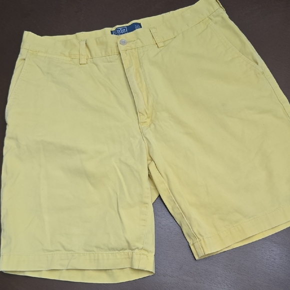 POLO by Ralph Lauren Men's 34 Yellow Chino Flat Front Shorts - Picture 1 of 5